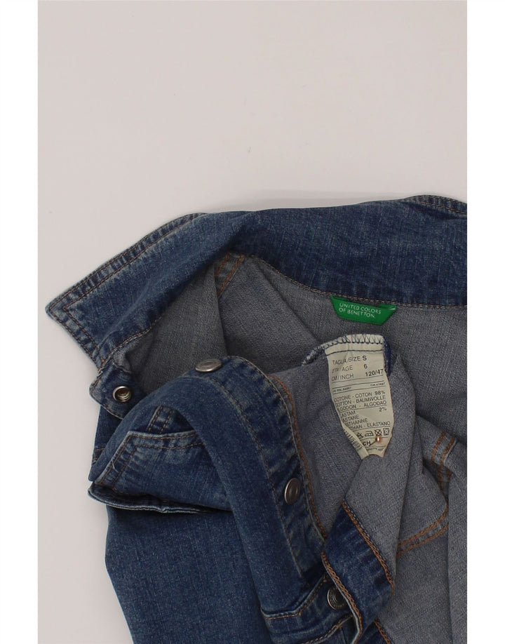 Giubbotto Denim Bambino BENETTON 5-6 Anni Piccolo Blu Cotone