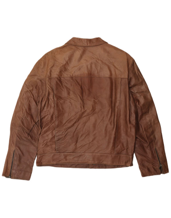 MASTERPELLE Giubbotto bomber da uomo in pelle UK 40 Grande pelle marrone