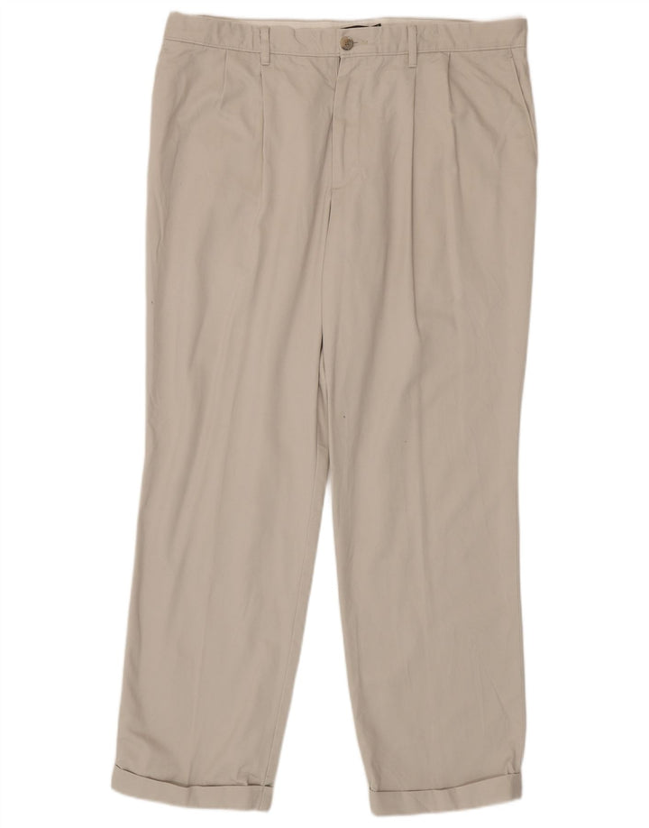 DOCKERS Pantaloni chino da uomo con pegging W38 L32 cotone bianco sporco