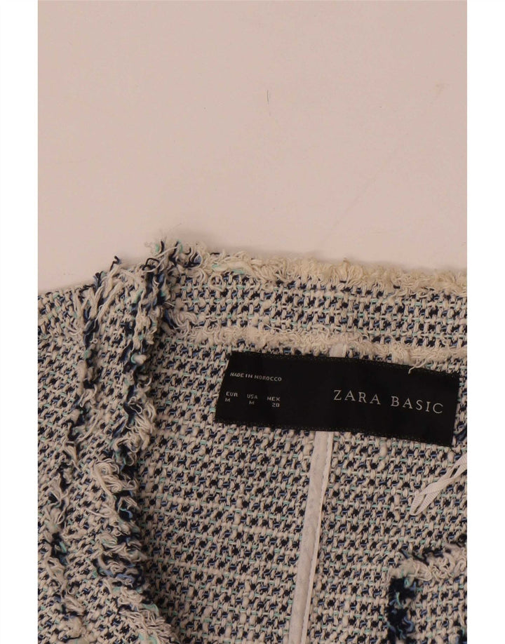 Giacca blazer da donna Zara UK 12 Cotone grigio medio