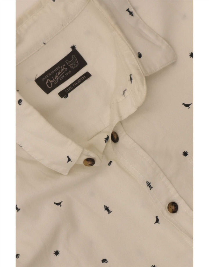 Camicia da uomo con motivo astratto Jack & Jones, colore bianco medio