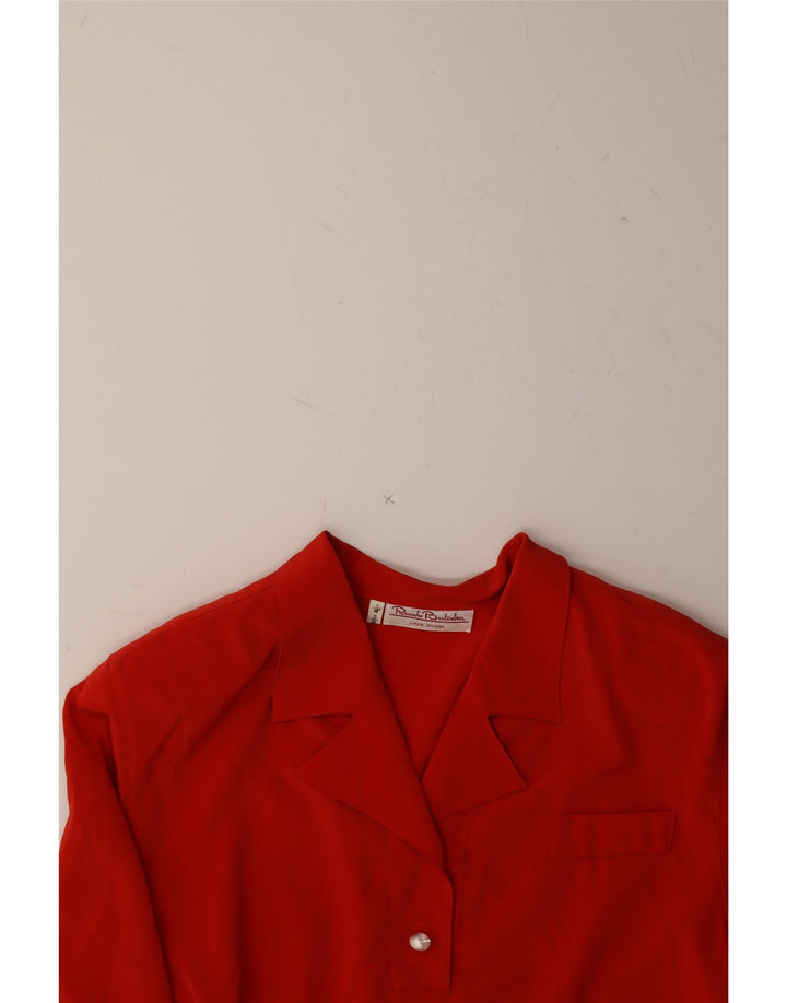 RENATO BALESTRA Womens Long Sleeve Blouse Top EU 40 Medium Red Polyester Vintage Renato Balestra and Second-Hand Renato Balestra from Messina Hembry 