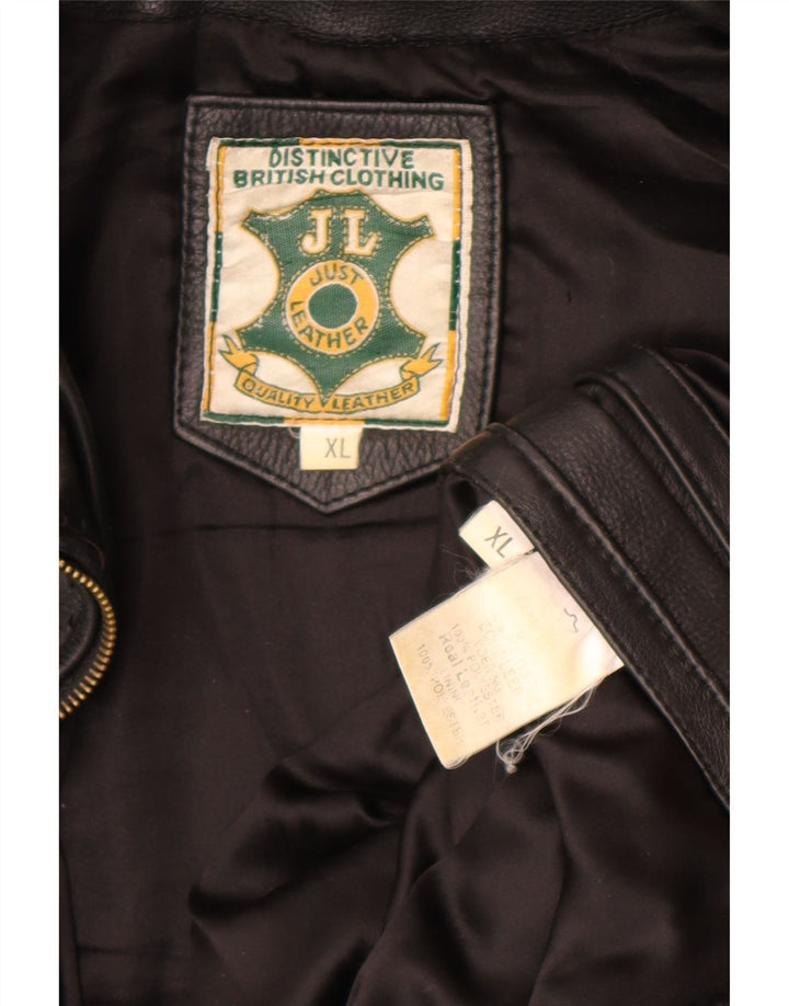 Giacca in pelle vintage da uomo UK 42 XL in pelle nera