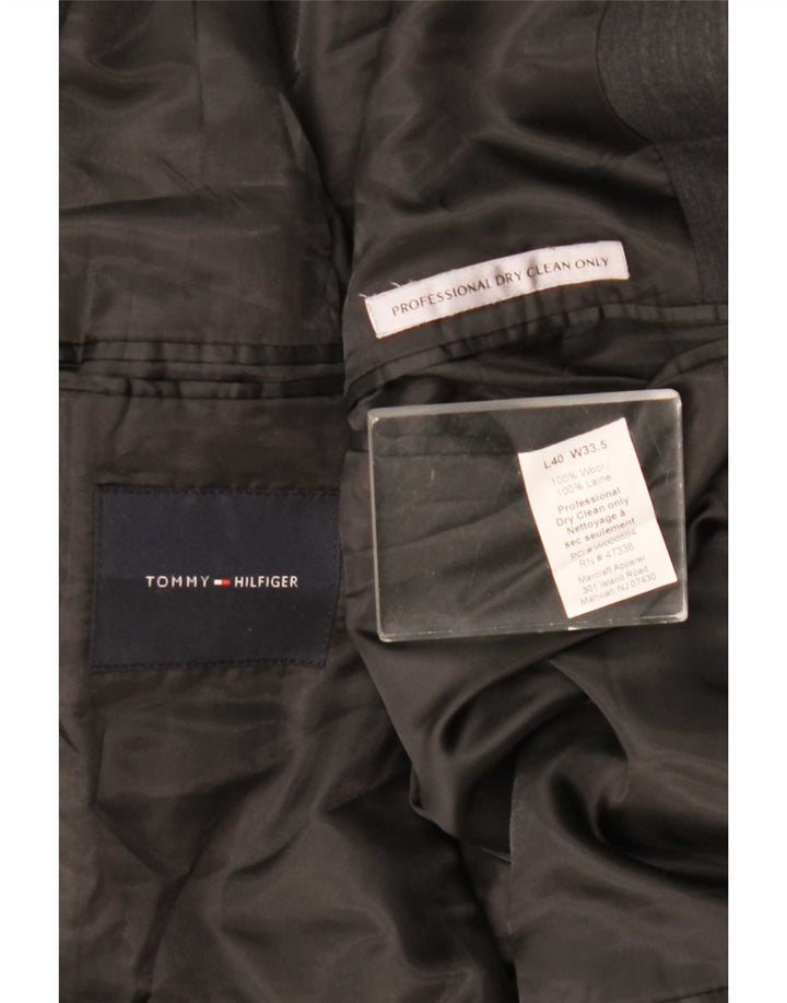 Giacca blazer a 2 bottoni da uomo Tommy Hilfiger UK 40 grande lana grigia classica