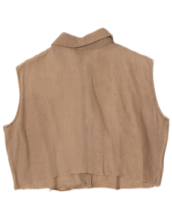 Camicetta senza maniche corta da donna Elizabeth Ascot UK 12 Beige medio
