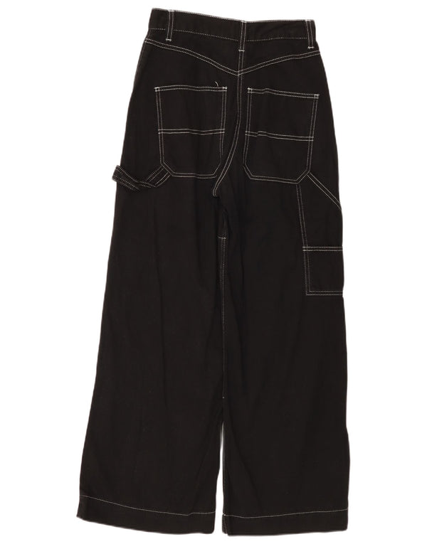Topshop Pantaloni cargo da donna Petite a vita alta UK 8 piccoli W26 L27 neri