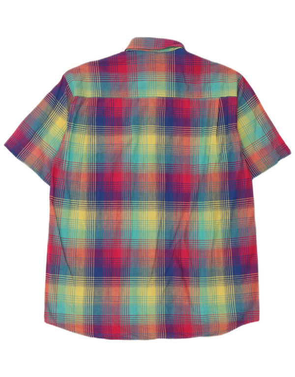Camicia a maniche corte da uomo Rudnick taglia 39/40 a quadri multicolore medio