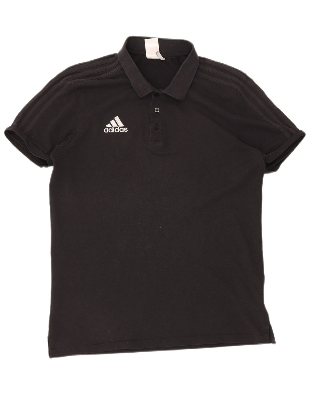 Polo ADIDAS Climalite da uomo grande in cotone nero