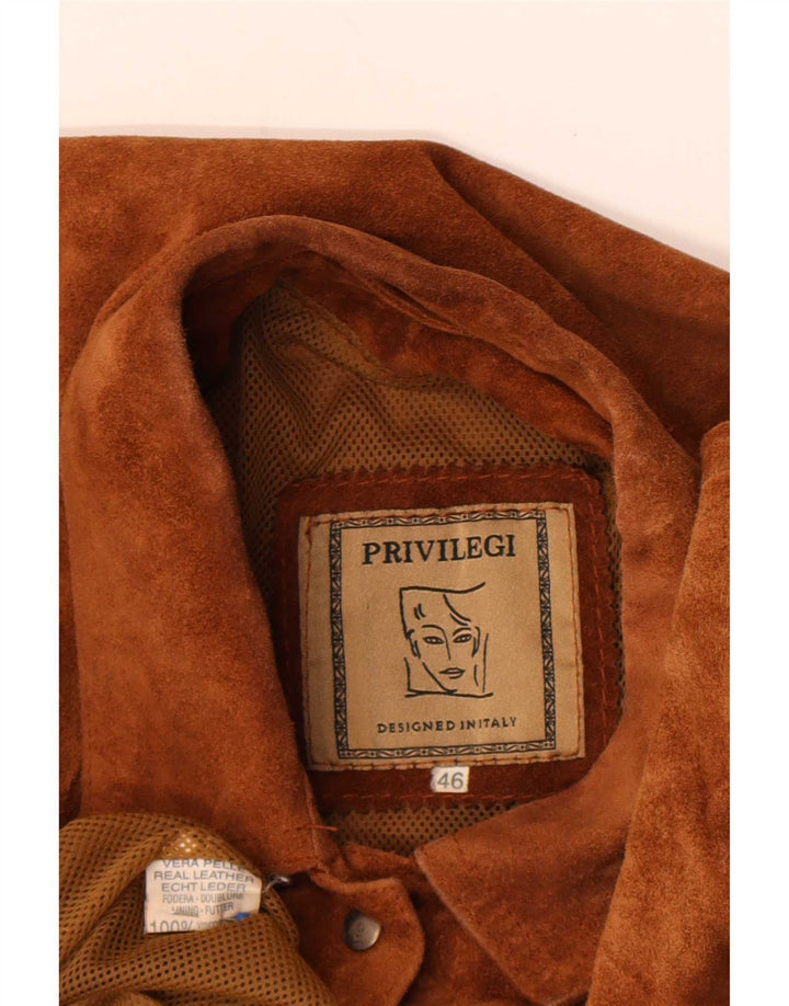 Giacca Pelle Scamosciata Donna Privilegi IT 46 Large Pelle Marrone
