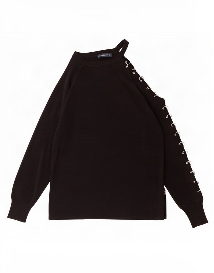 Top monospalla da donna Zara UK 12 viscosa nera media