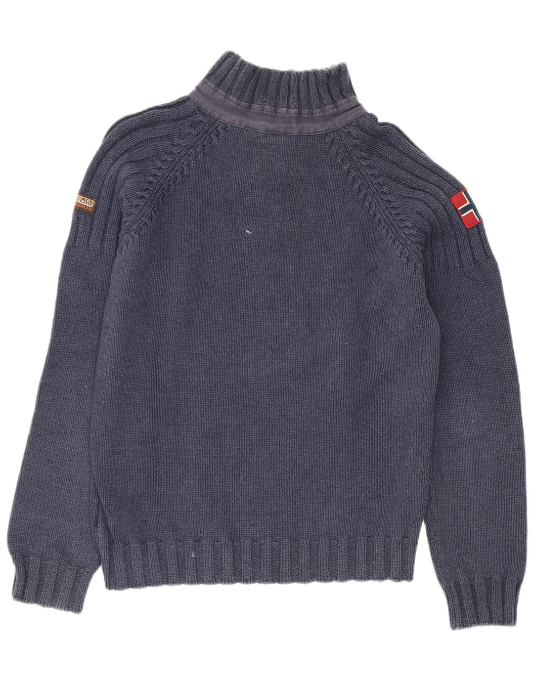 Maglione da uomo con collo con zip Napapijri piccolo in acrilico blu