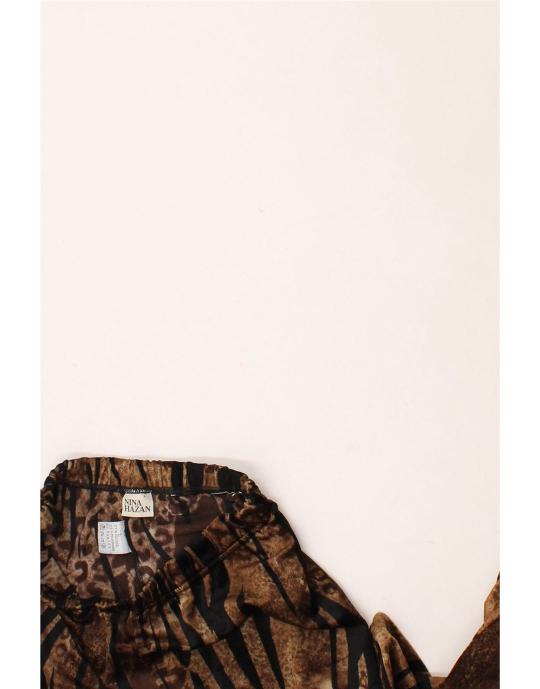 VINTAGE Womens Velvet 2 Piece Set UK 16 Large W34 L27 Brown Animal Print Vintage Vintage and Second-Hand Vintage from Messina Hembry 