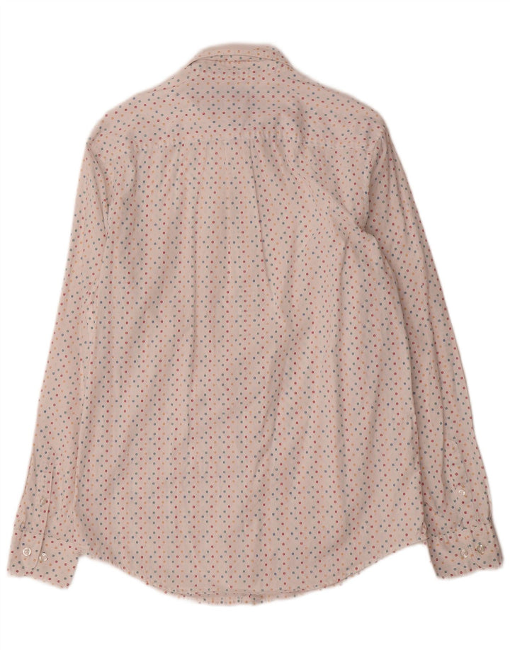 Camicia da uomo Pinguino piccola in cotone maculato bianco