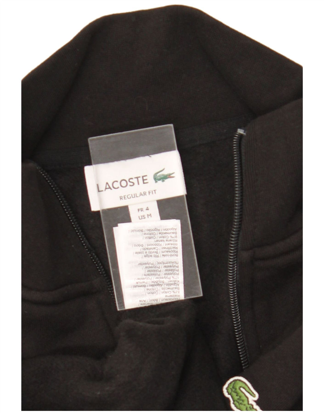 Giacca da ginnastica da uomo con vestibilità regolare Lacoste, taglia 4, cotone nero medio