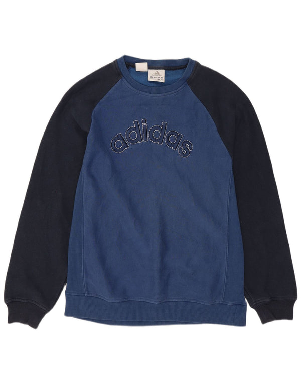 Felpa grafica Adidas da ragazzo, 13-14 anni, in cotone color block blu
