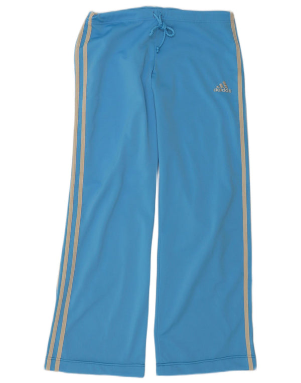 Pantaloni da tuta da donna Adidas a gamba larga UK 14 poliestere blu medio