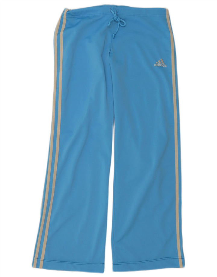 Pantaloni da tuta da donna Adidas a gamba larga UK 14 poliestere blu medio