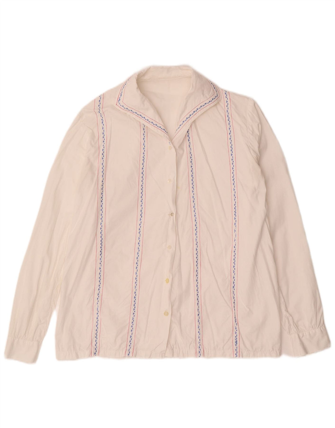 Camicetta da donna VINTAGE UK 16 a righe bianche grandi