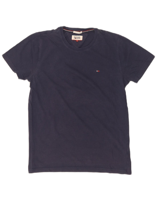 T-shirt grafica da donna Tommy Hilfiger Top UK 12 cotone medio blu navy