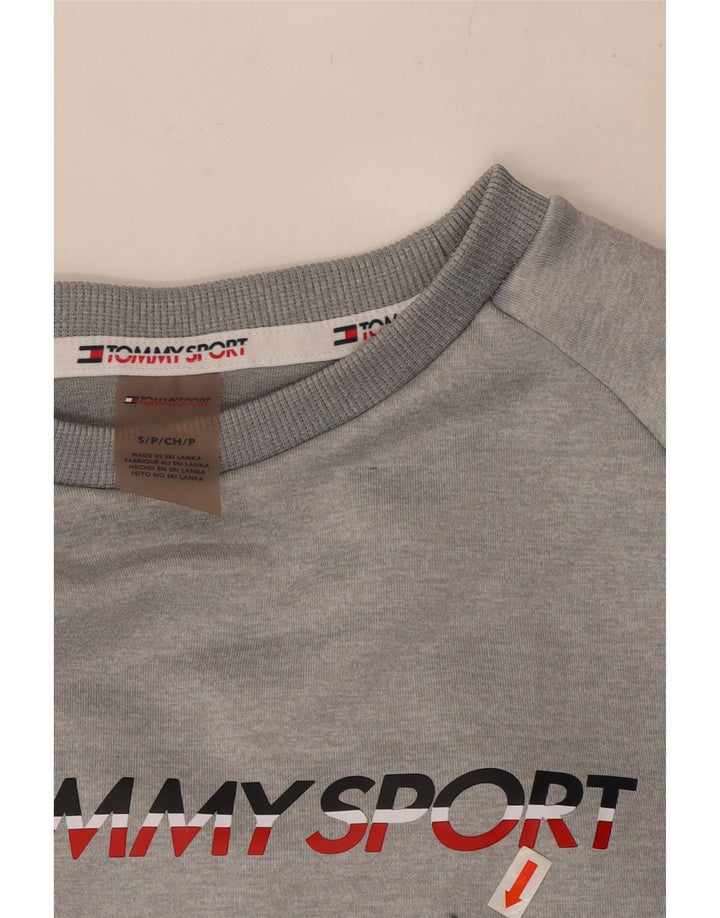 TOMMY HILFIGER Felpa grafica da uomo Maglione piccolo grigio color block