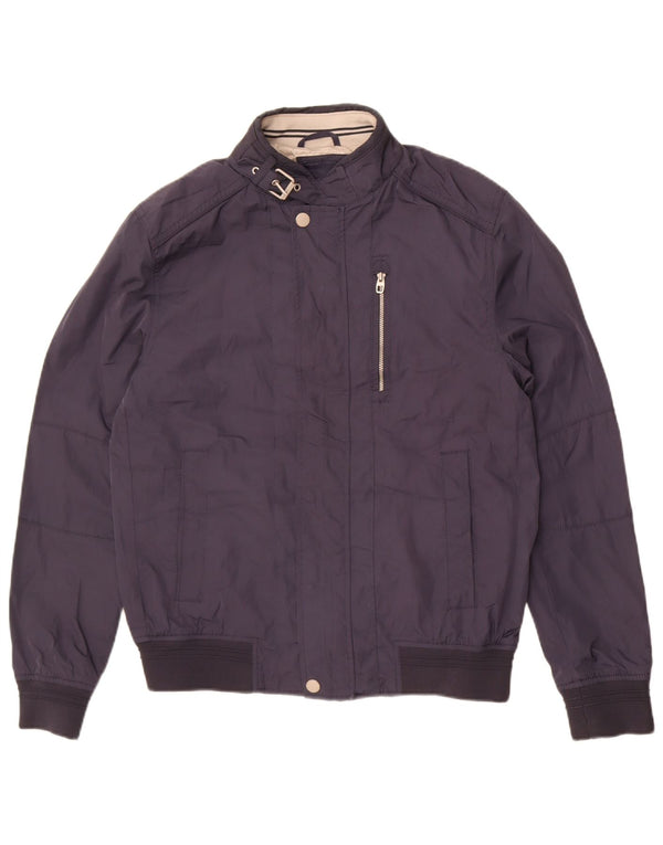 Giubbotto bomber da uomo Zara UK 40 grande poliestere blu navy