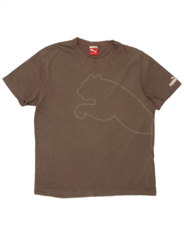 T-shirt grafica da uomo PUMA Top in cotone grigio medio