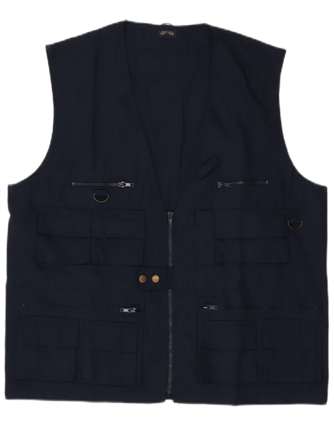 Gilet utility da uomo vintage UK 42 XL poliestere blu navy