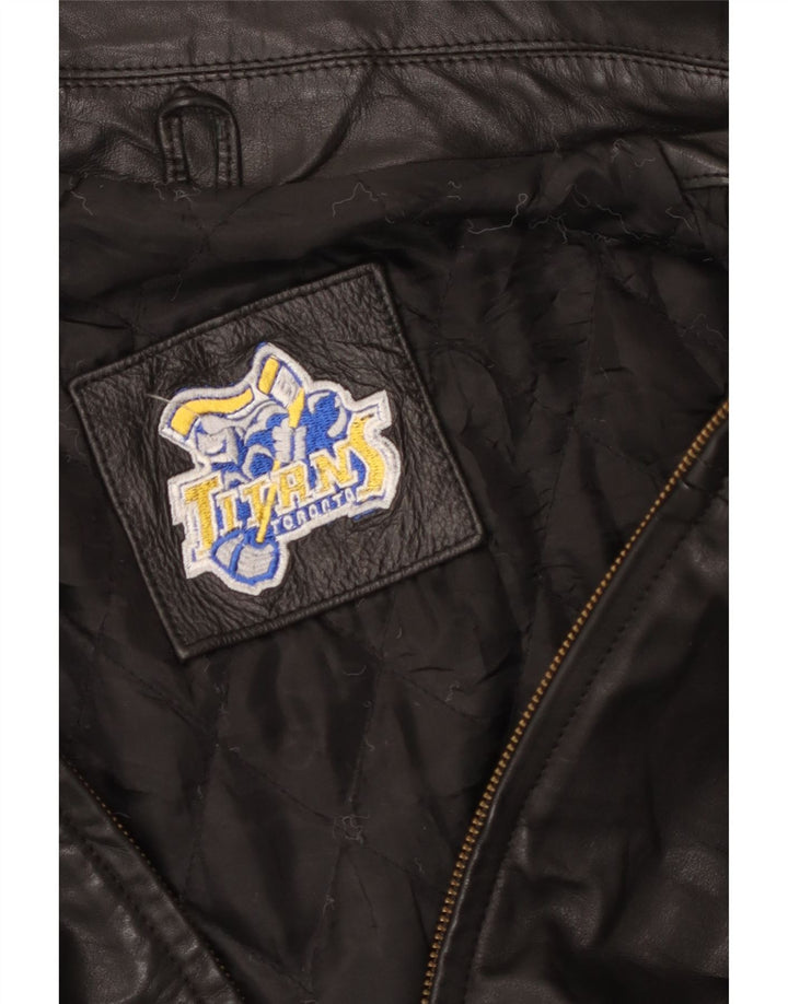 Cappotto in pelle da uomo VINTAGE UK 44 2XL Nero