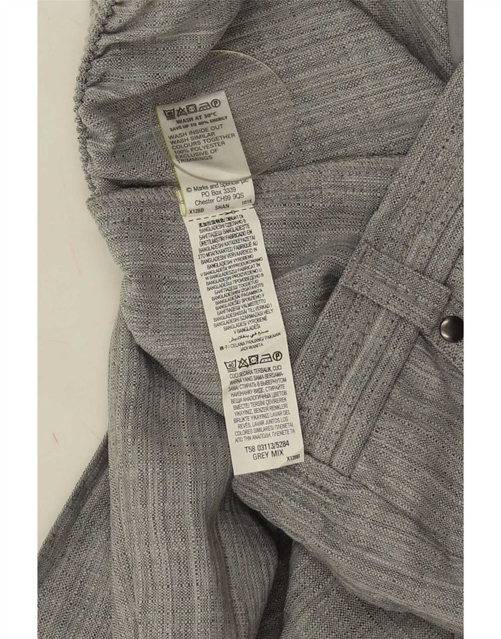 Pantaloni casual corti da donna Marks & Spencer UK 12 medi W30 L27 Grigio