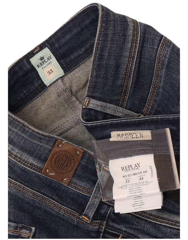 Jeans slim da donna Replay W33 L34 cotone blu
