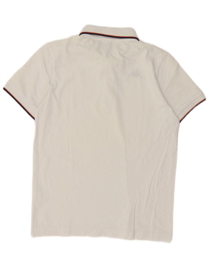 Polo Kappa Uomo Small in Cotone Rigato Bianco