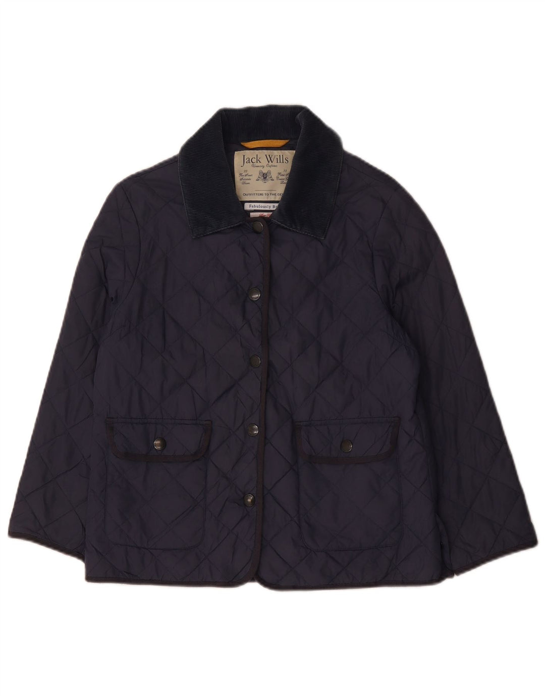 Giacca trapuntata da donna Jack Wills UK 12 nylon blu navy medio