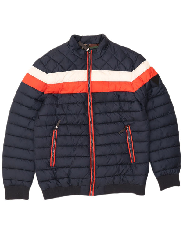Giacca imbottita da uomo Guess UK 42 XL Poliestere color block blu navy