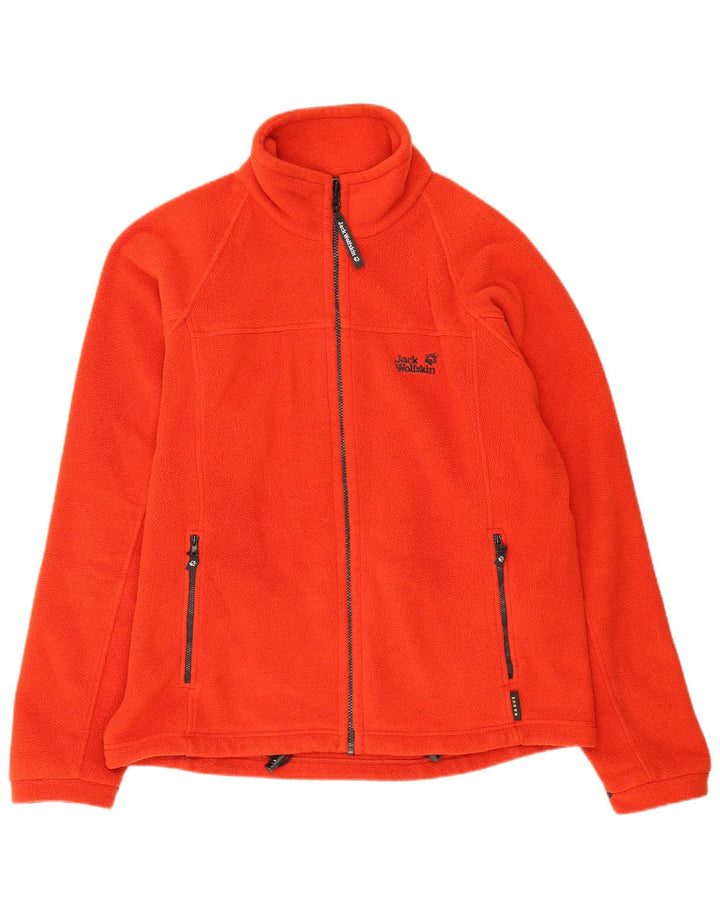 Giacca in pile con fodera grafica da uomo Jack Wolfskin UK 42 XL poliestere rosso