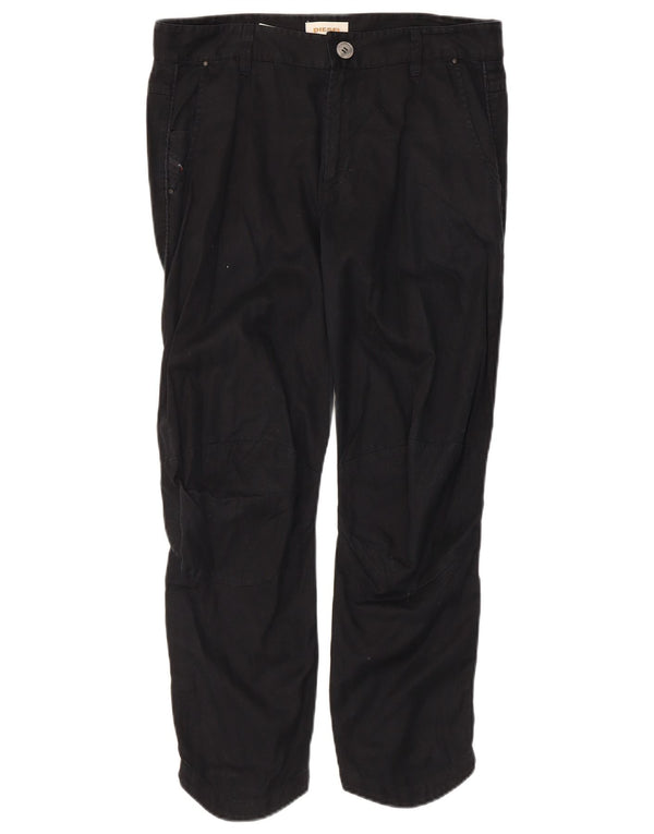 Pantaloni cropped da donna Diesel W32 L25 cotone nero