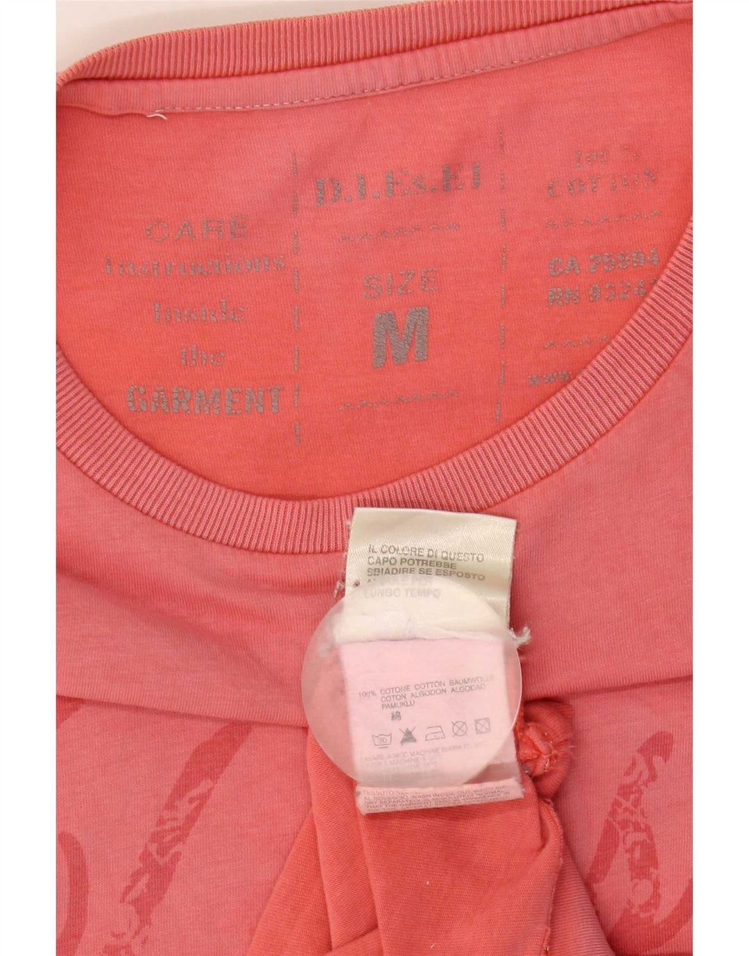 T-shirt grafica da uomo Diesel Top in cotone rosa medio