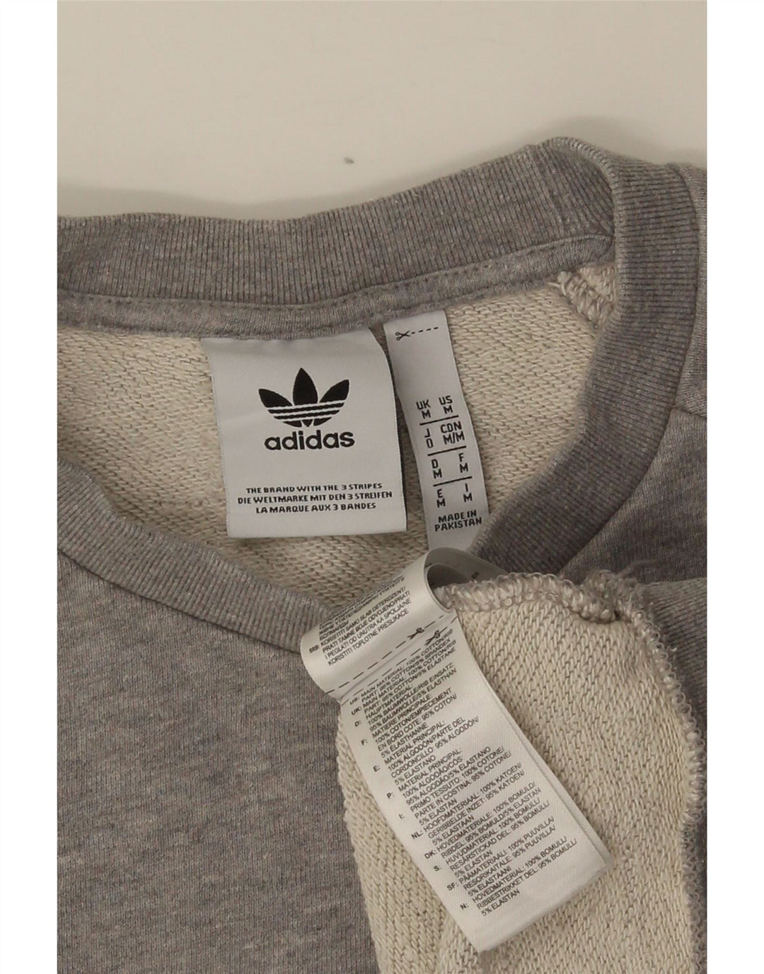 Felpa grafica da uomo Adidas Felpa in cotone grigio medio