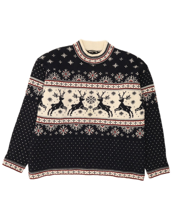 F.LLI Campagnolo Maglione da uomo con collo alto 2XL Blu navy Natale