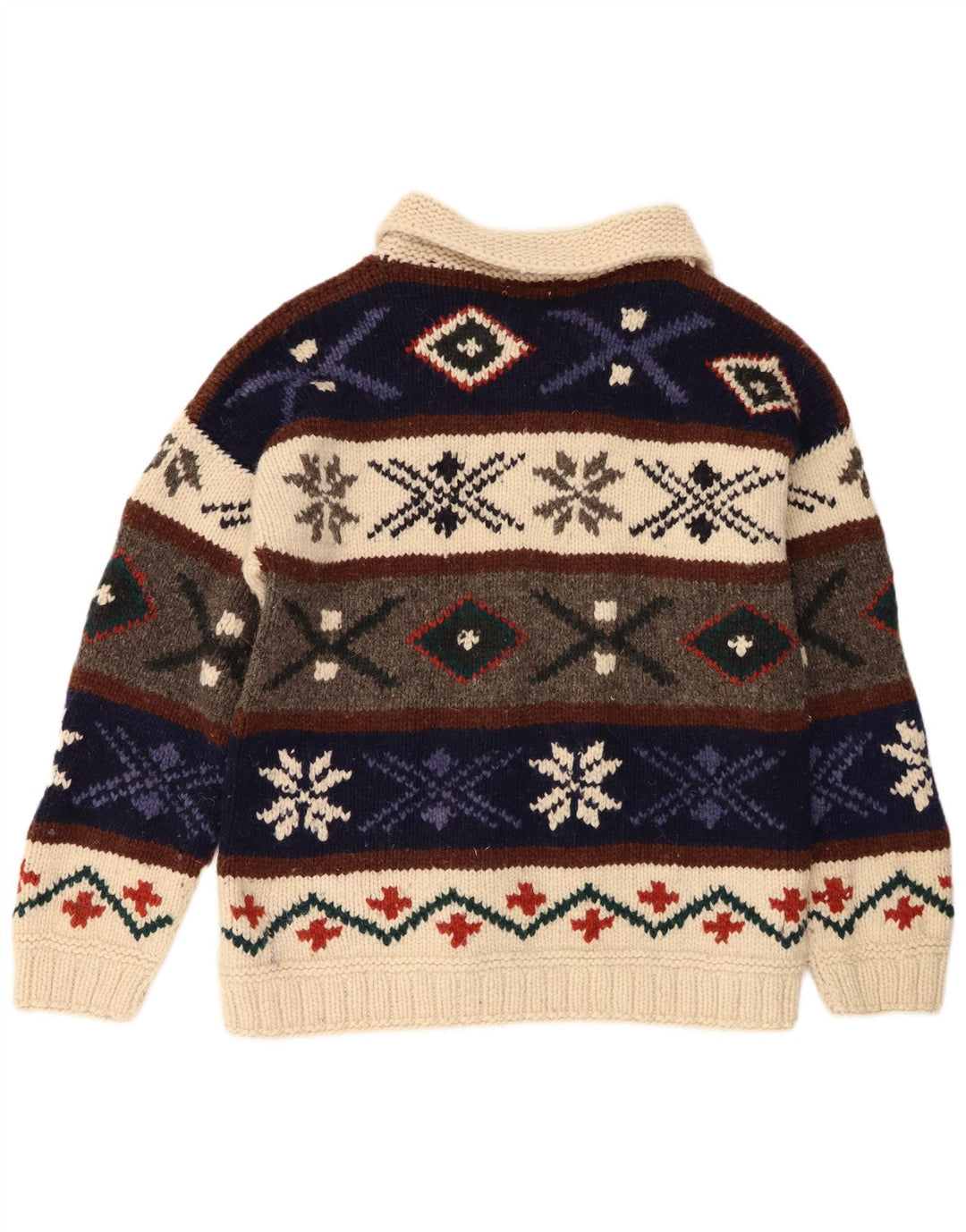Maglione da uomo con collo alto Ishka, taglia unica, in lana Fair Isle multicolore