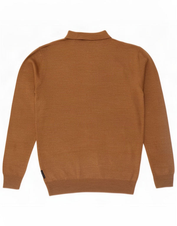 French Connection Mens Polo Neck Jumper Sweater Medium Beige Acrylic