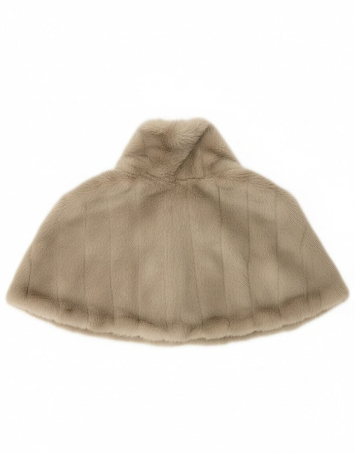 DEBUT Womens Faux Fur Bolero Jacket UK 12 Medium Grey