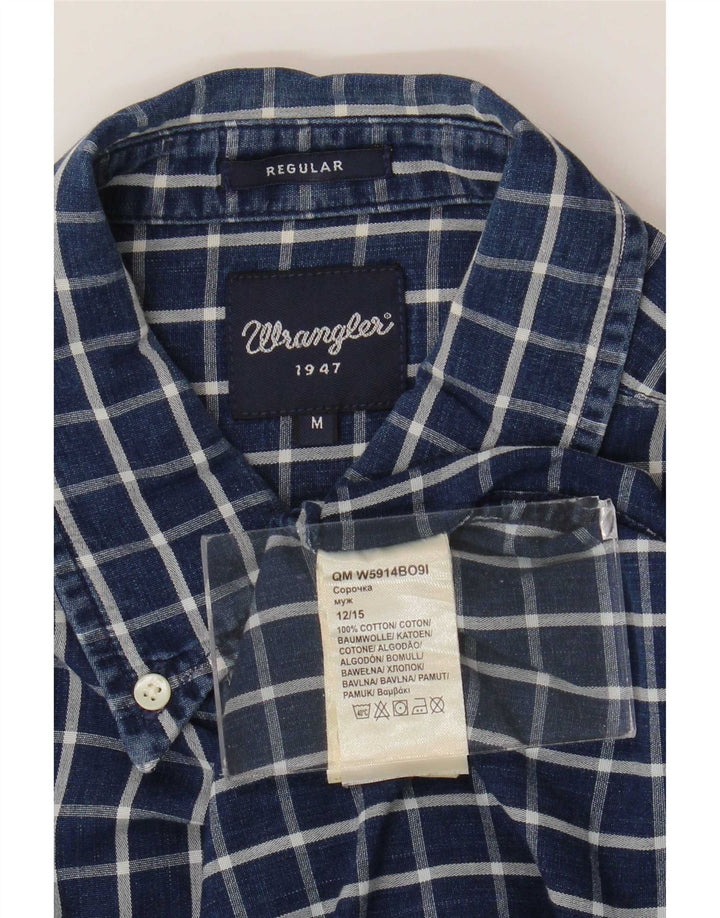 Camicia Wrangler da uomo vestibilità regolare in cotone a quadri blu navy medio