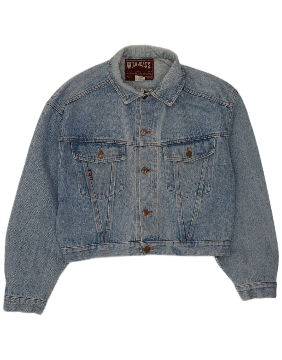Giacca di jeans corta da uomo Wild UK 38 Cotone blu medio