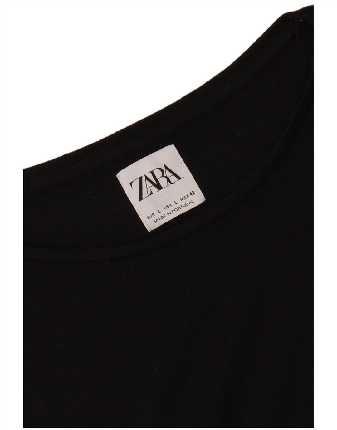 T-shirt Zara da donna Top UK 16 grande nera