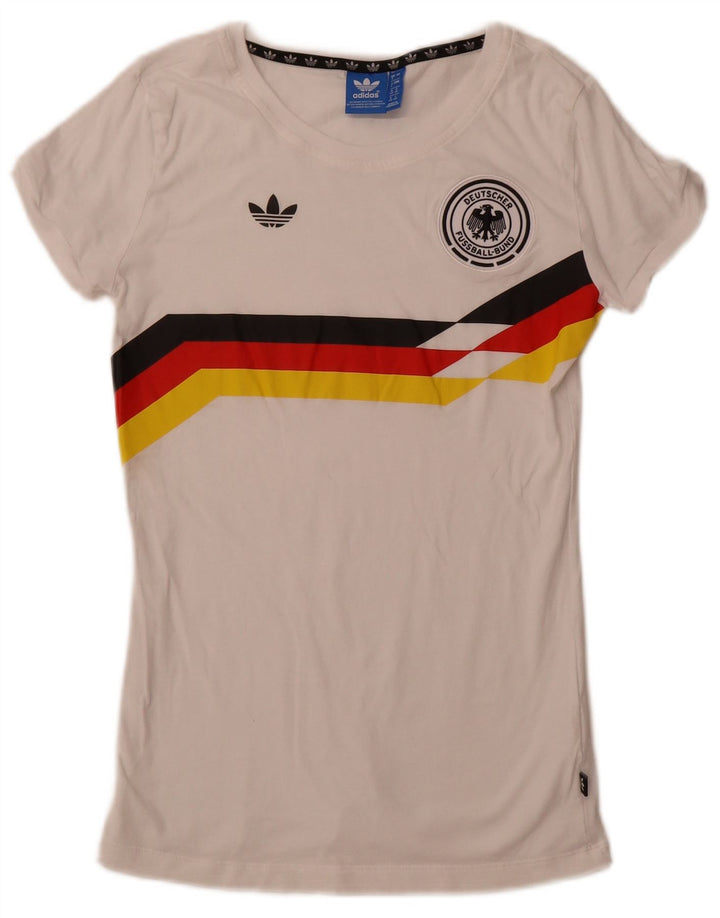 ADIDAS Womens Graphic T-Shirt Top UK 8 Small  White