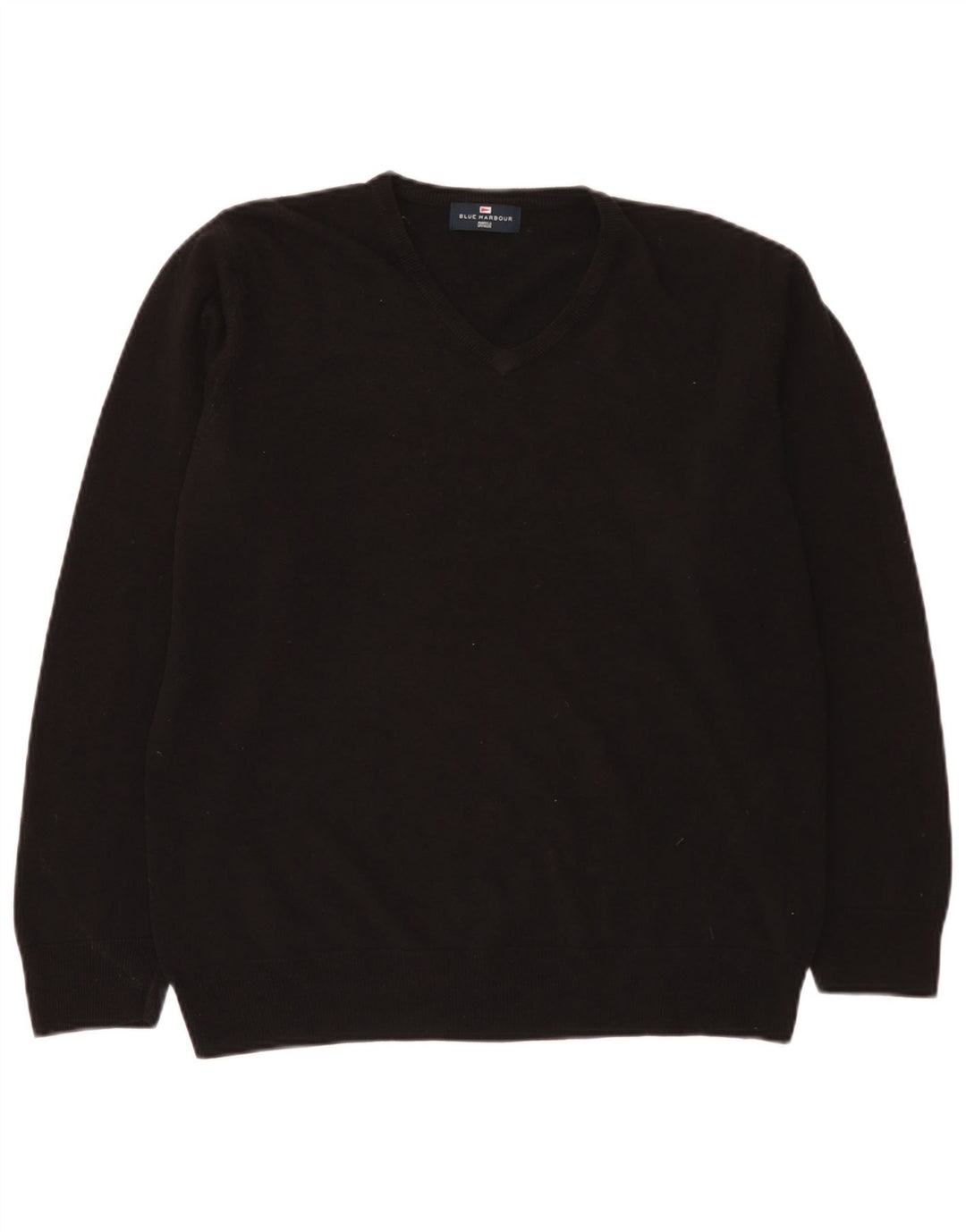 Maglione da uomo Marks & Spencer Blue Harbour con scollo a V grande acrilico nero
