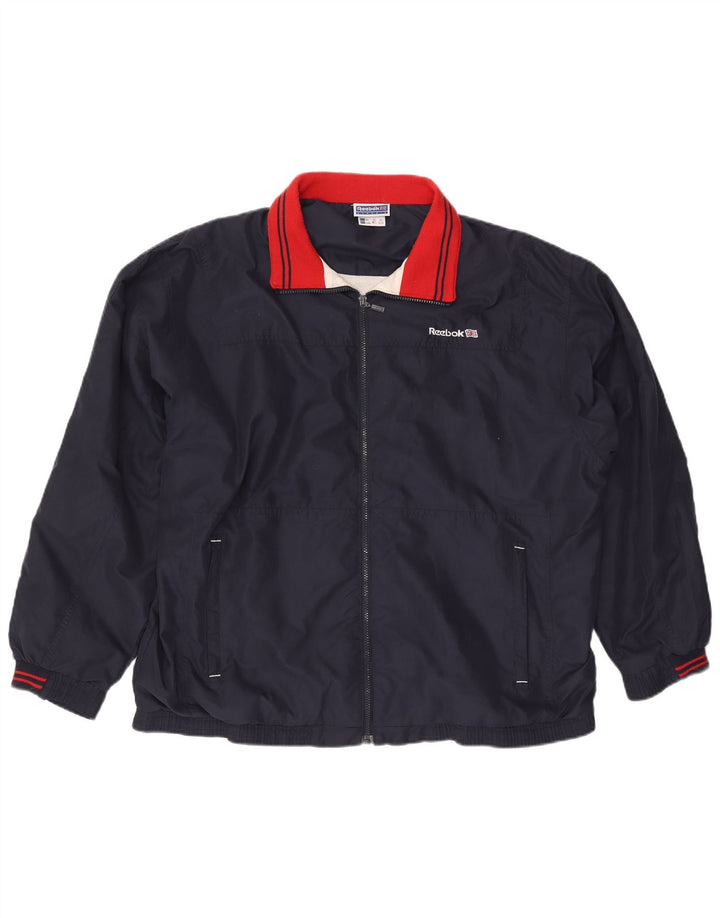Giacca Reebok da uomo con grafica grafica XL poliestere blu navy