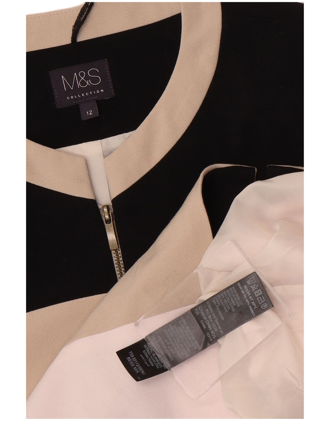 Giubbotto bomber da donna Marks & Spencer UK 12 Colorblock beige medio