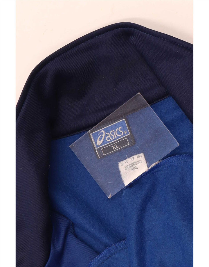 Giacca da uomo con grafica Asics, giacca XL, in poliestere color block blu
