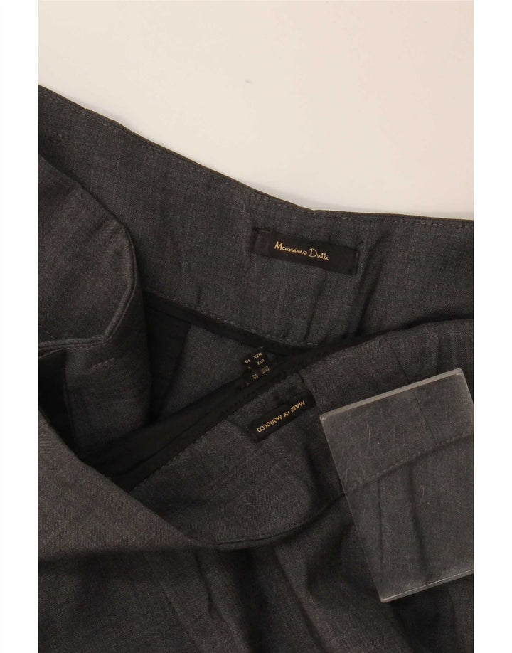 Pantaloni da abito a vita alta da donna Massimo Dutti EU 40 Medium W30 L29 Grigio